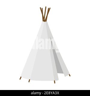 Tipi, tente ou wigwam habitation amérindienne isolée sur fond blanc. Vecteur Illustration de Vecteur