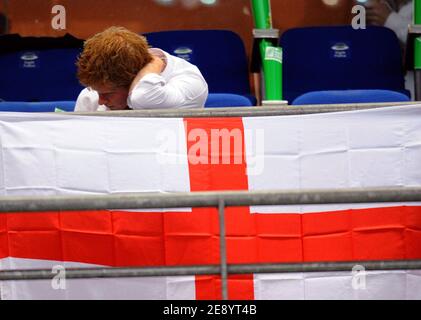 Le Prince Harry participe à la finale de la coupe du monde de rugby 2007 de l'IRB, Angleterre contre Afrique du Sud, au Stade de France à Saint-Denis près de Paris, France, le 20 octobre 2007. Photo de Gouhier-Morton-Taamallah/Cameleon/ABACAPRESS.COM Banque D'Images