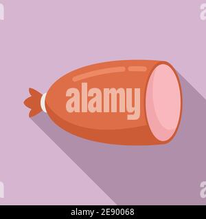 Icône saucisse au lait, style plat Illustration de Vecteur