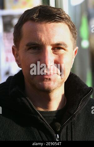 Olivier Besancenot, dirigeant de la Ligue communiste révolutionnaire (LCR) participe à une manifestation à Paris, en France, le jour d'une grève nationale le 14 novembre 2007. Photo de Mousse/Taamallah/ABACAPRESS.COM Banque D'Images