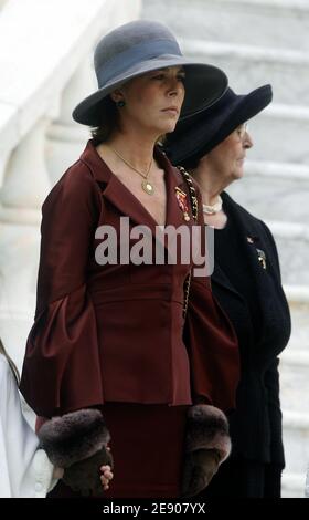 La princesse Caroline est vue lors de la cérémonie officielle à l'intérieur du Palais de Monte-Carlo, Monaco, le 19 novembre 2007. Photo d'Alain Benainous/Pool/ABACAPRESS.COM Banque D'Images