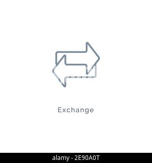 Icône de flèche d'échange, inversion du sens de rotation du vecteur d'échange. Icône de symbole d'échange de données Illustration de Vecteur