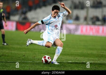 Samir Nasri de Marseille lors du match de football de la première Ligue française, Marseille contre Metz au stade vélodrome de Marseille, France, le 24 novembre 2007. Marseille a gagné 3-1. Photo de Stuart Morton/Cameleon/ABACAPRESS.COM Banque D'Images