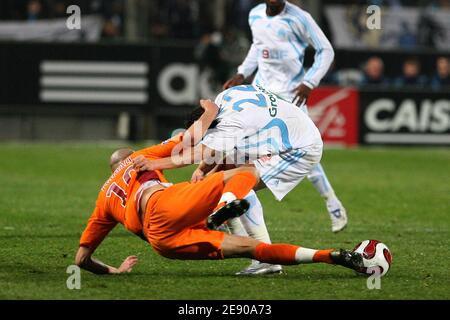 Samir Nasri de Marseille lors du match de football de la première Ligue française, Marseille contre Metz au stade vélodrome de Marseille, France, le 24 novembre 2007. Marseille a gagné 3-1. Photo de Stuart Morton/Cameleon/ABACAPRESS.COM Banque D'Images