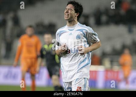 Samir Nasri de Marseille lors du match de football de la première Ligue française, Marseille contre Metz au stade vélodrome de Marseille, France, le 24 novembre 2007. Marseille a gagné 3-1. Photo de Stuart Morton/Cameleon/ABACAPRESS.COM Banque D'Images