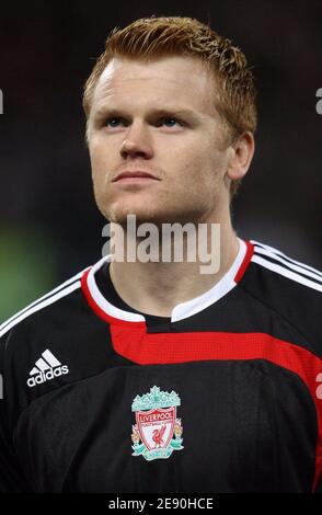 John Arne Riise de Liverpool avant le match de football de la Ligue des champions de l'UEFA, Groupe A, Olympique de Marseille contre Liverpool au stade vélodrome de Marseille, France, le 11 décembre 2007. Liverpool a gagné 4-0. Photo de Morton-Taamallah/Cameleon/ABACAPRESS.COM Banque D'Images