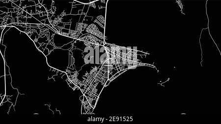 Carte routière de la ville aérienne Vector de Qui Nhon, Vietnam Illustration de Vecteur