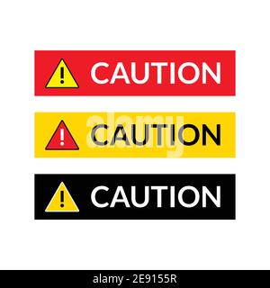 Icône de vecteur de signe de mise en garde. Icône de danger avertissement carré attention Illustration de Vecteur