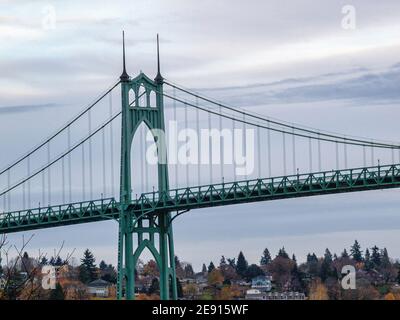 St. John's Bridge à Portland, OREGON Banque D'Images