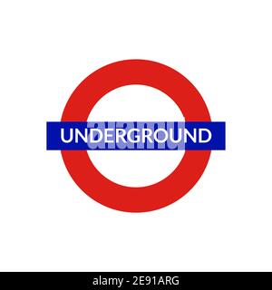 Panneau vecteur souterrain de Londres, symbole métro logo uk Illustration de Vecteur