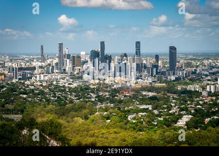 Brisbane, Australie - point d'observation de la ville vu depuis le point d'observation du sommet de Mount Coot-Tha Banque D'Images