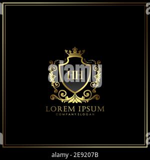 Modèle de logo HH initial Letter Luxury pour restaurants, Royalty, Boutique, café, Hôtel, héraldique, bijoux, mode et autres illustrations vectorielles Illustration de Vecteur
