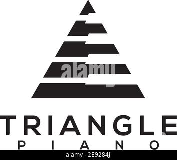 Modèle d'illustration vectoriel de conception de logo de piano triangulaire Illustration de Vecteur