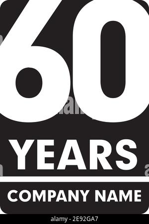 60ème anniversaire logo design modèle vectoriel Illustration de Vecteur