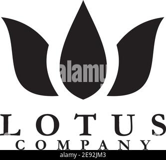 Modèle vectoriel de conception d'icône de logo de fleur de Lotus Illustration de Vecteur