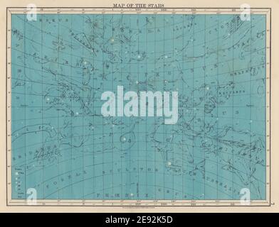 ASTRONOMIE. Carte des étoiles. Andromeda Pegasus Bélier poissons Verseau. JOHNSTON 1901 Banque D'Images