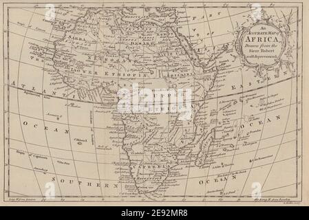 Une carte précise de l'Afrique tirée du Sieur Robert… ROLLOS 1766 vieux Banque D'Images