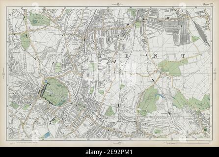 LONDRES Sydenham Penge Beckenham Catford Norwood Dulwich Leisham BACON 1906 carte Banque D'Images