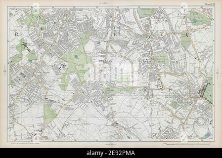 STREATHAM Mitcham Balham Tooting Streatham Norwood Dulwich. CARTE bacon 1906 Banque D'Images