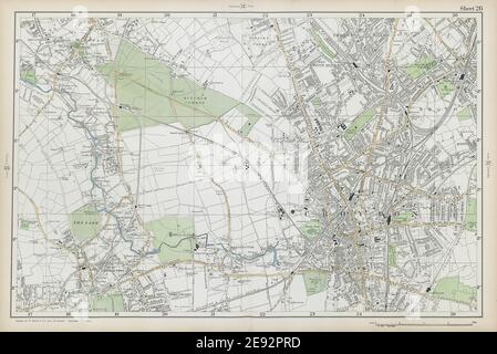 CROYDON Mitcham Carshalton Wallington Thornton Heath Beddington. CARTE bacon 1906 Banque D'Images