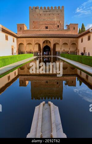 Palais Nazaris (Palacios Nazaris), Alhambra, Grenade, Espagne Banque D'Images