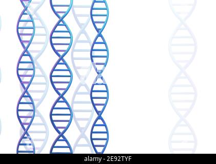 Structures des molécules d'ADN bleu sur blanc. Science et technologie, rendu 3d Banque D'Images