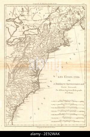 Les États-Unis de l'Amérique septrionale, partie orientale. BONNE 1788 carte Banque D'Images