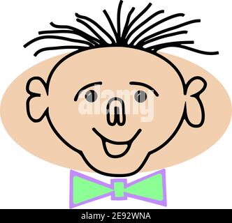 Dessin main couleur visage drôle. Icône sourire. Illustration du vecteur d'esquisse Doodle. Illustration de Vecteur