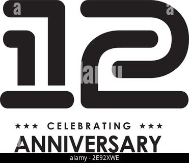 12e anniversaire emblème logo design modèle d'illustration vectoriel Illustration de Vecteur