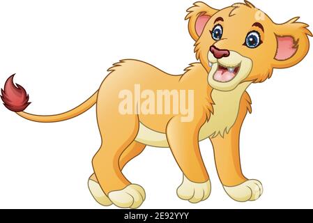 Illustration vectorielle de la lioness de dessin animé isolée sur fond blanc Illustration de Vecteur