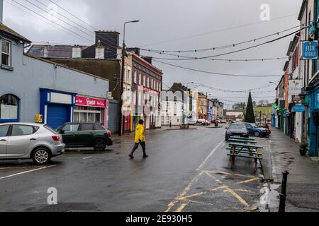 Bantry, West Cork, Irlande. 2 février 2021. Le centre-ville de Bantry était déserté ce matin. Bantry a l'un des plus grands nombres de cas de COVID-19 dans le comté de Cork. Crédit : AG News/Alay Live News Banque D'Images