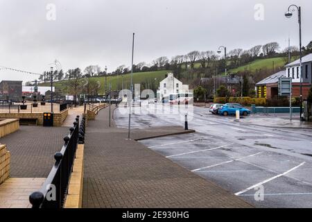 Bantry, West Cork, Irlande. 2 février 2021. Le centre-ville de Bantry était déserté ce matin. Bantry a l'un des plus grands nombres de cas de COVID-19 dans le comté de Cork. Crédit : AG News/Alay Live News Banque D'Images