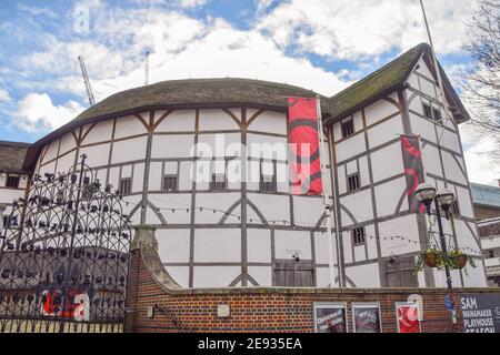 Extérieur du théâtre Globe de Shakespeare, Londres, Royaume-Uni Banque D'Images
