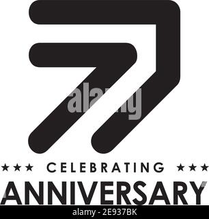 7e anniversaire emblème logo design illustration modèle vectoriel Illustration de Vecteur