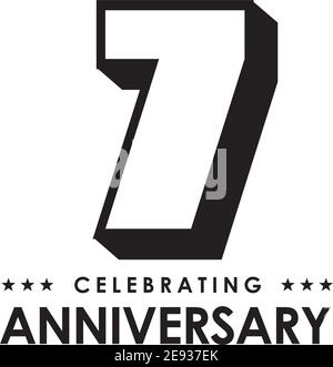 7e anniversaire emblème logo design illustration modèle vectoriel Illustration de Vecteur