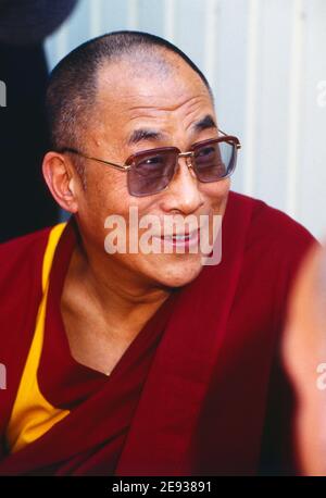 Dalaï Lama Tenzin Gyatso, der 14. Dalaï Lama, Buddhistischer Mönch, weltliches und geistliches Oberhaupt der Regierung von Tibet, Deutschland, UM 1995. Banque D'Images