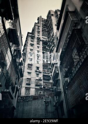 Prise de vue verticale en niveaux de gris de l'ancien tal Banque D'Images