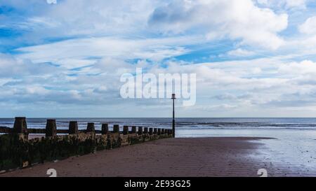 Plage à marée basse à Dawlish Warren, Devon, Angleterre, Europe Banque D'Images