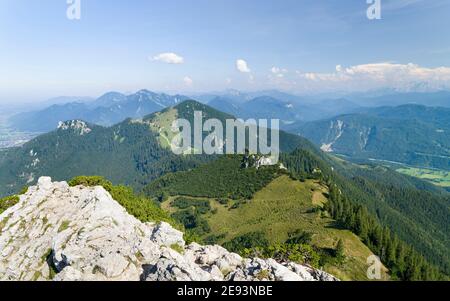 Mt. Kampenwand dans les Alpes de Chiemgau en haute-bavière. Europe, Allemagne, Bavière Banque D'Images