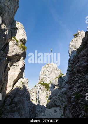 Mt. Kampenwand dans les Alpes de Chiemgau en haute-bavière. Europe, Allemagne, Bavière Banque D'Images