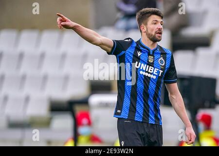 BRUGES, BELGIQUE - JANVIER 31 : Brandon Mechele du Club Brugge lors du match Pro League entre le Club Brugge et Standard Luik au stade Jan Breydel Banque D'Images