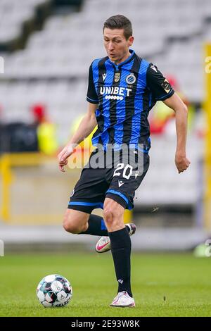 BRUGES, BELGIQUE - JANVIER 31 : Hans Vanaken du Club Brugge lors du match Pro League entre le Club Brugge et Standard Luik au stade Jan Breydel Banque D'Images