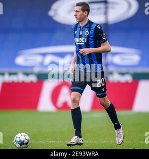 BRUGES, BELGIQUE - JANVIER 31 : Hans Vanaken du Club Brugge lors du match Pro League entre le Club Brugge et Standard Luik au stade Jan Breydel Banque D'Images