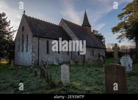 L'Église de Sainte-Croix, Bignor, West Sussex, Royaume-Uni Banque D'Images