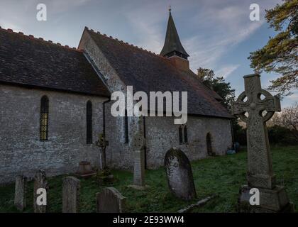 L'Église de Sainte-Croix, Bignor, West Sussex, Royaume-Uni Banque D'Images