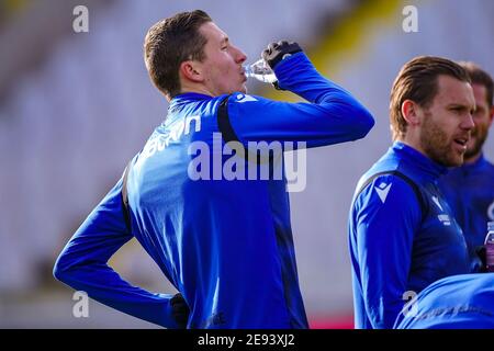 BRUGES, BELGIQUE - JANVIER 31 : Hans Vanaken du Club Brugge lors du match Pro League entre le Club Brugge et Standard Luik au stade Jan Breydel Banque D'Images