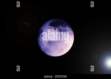 Planète Pluton sur fond noir. Des éléments de cette image ont été fournis par la NASA. Photo de haute qualité Banque D'Images