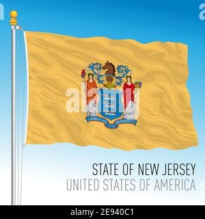 Drapeau de l'État fédéral du New Jersey, États-Unis, illustration vectorielle Illustration de Vecteur