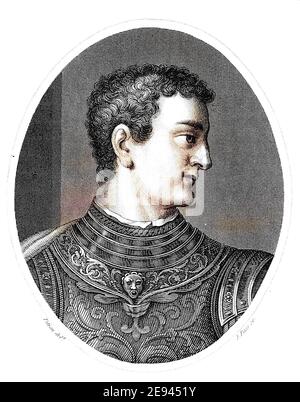 Caligula (31 août 12 AD – 24 janvier 41), officiellement connu sous le nom de Gaius (Gaïus Caesar Augustus Germanicus), était le troisième empereur romain, régnant de AD 37 à 41. Fils du populaire général romain germanicus et de la petite-fille d'Auguste Agrippina l'ancien, Caligula est né dans la première famille régnante de l'Empire romain, communément connue sous le nom de dynastie Julio-Claudie. Gravure sur plaque de coperplate de l'Encyclopedia Londinensis or, Dictionnaire universel des arts, des sciences et de la littérature; Volume XXII; édité par Wilkes, John. Publié à Londres en 1827 Banque D'Images