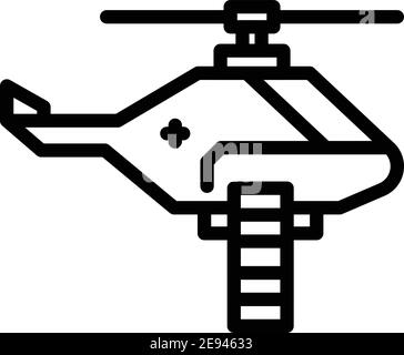 Icône d'hélicoptère de sauvetage en échelle. Outline échelle de sauvetage hélicoptère icône vecteur pour la conception de web isolé sur fond blanc Illustration de Vecteur